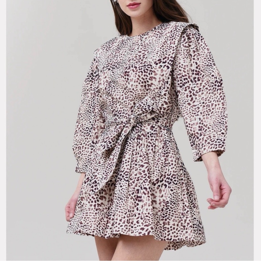 Sea Leopard Print Calla Long Sleeve Dress